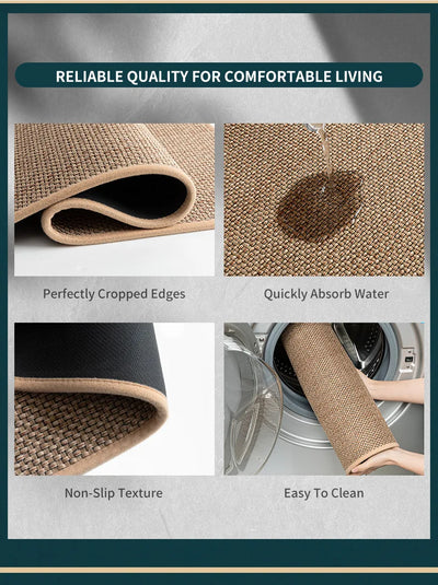 Waterproof Non-Slip Cotton Linen Kitchen Rug