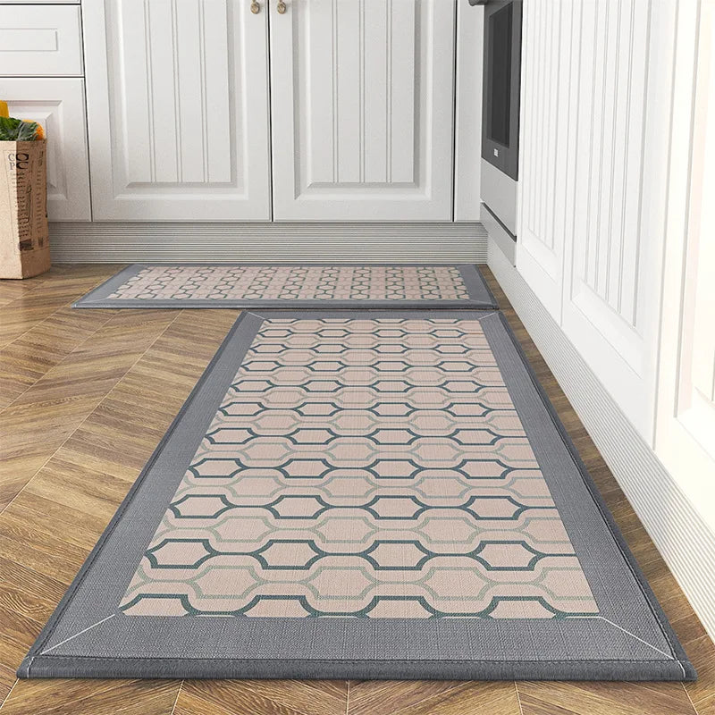 Waterproof Non-Slip Cotton Linen Kitchen Rug